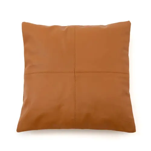 Bazar Bizar De Four Panel Leather Kussenhoes - Camel - 40x40