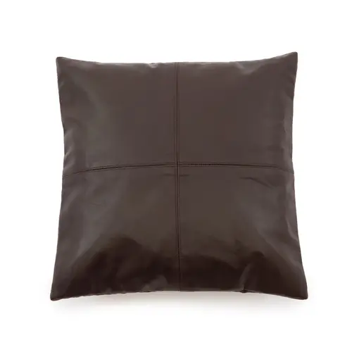 Bazar Bizar The Four Panel Leather Cushion Cover - Chocolate - 40x40