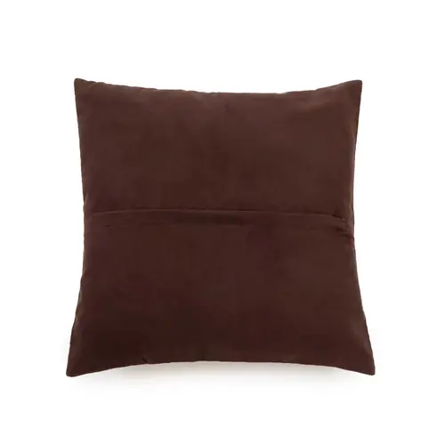 Bazar Bizar The Four Panel Leather Cushion Cover - Chocolate - 40x40