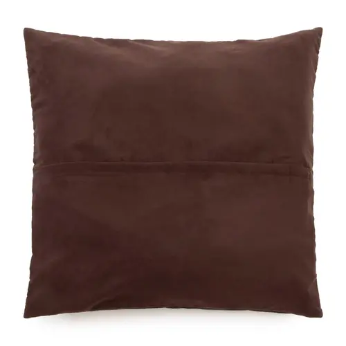 Bazar Bizar The Four Panel Leather Cushion Cover - Chocolate - 60x60