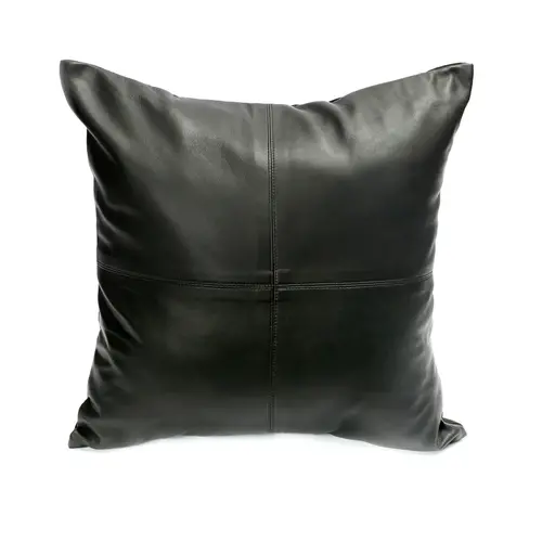 Bazar Bizar The Four Leather Panel Cushion Cover - M