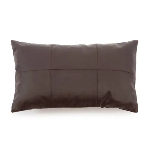 Bazar Bizar The Six Panel Leather Cushion Cover - Chocolate - 30x50