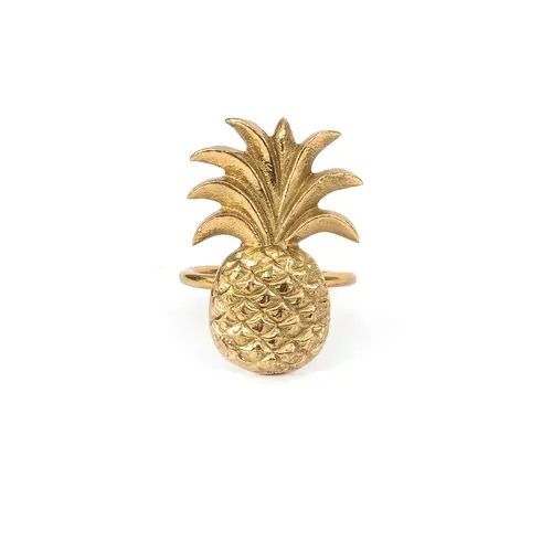 Bazar Bizar De Ananas Servetring - Goud