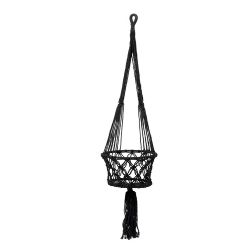 Bazar Bizar The Macrame Plantenhanger - Zwart - L