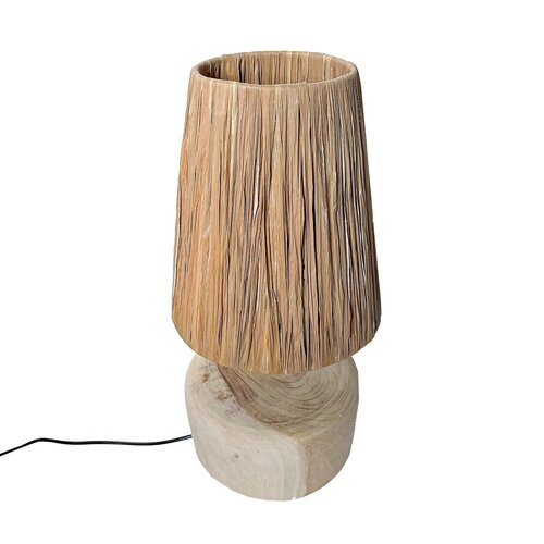 Bazar Bizar De Grass Teak Wood Tafellamp - Naturel