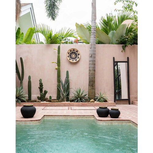 Bazar Bizar Spiegel The Tulum Dressing Room  - Zwart