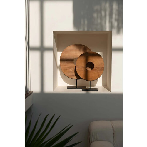 Bazar Bizar The Teak Disc op Standaard - Natural - L