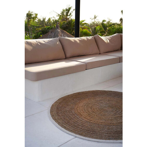 Bazar Bizar Het Seagrass & Katoen Rond Tapijt - Naturel Wit - 100