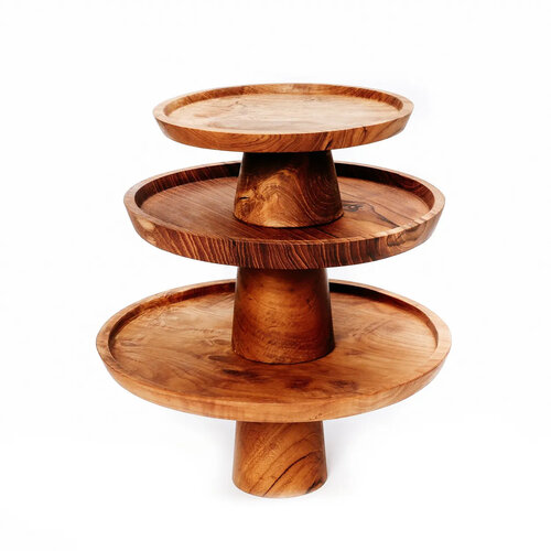 Bazar Bizar Taart Plateau The Teak Root Cake Dish - L