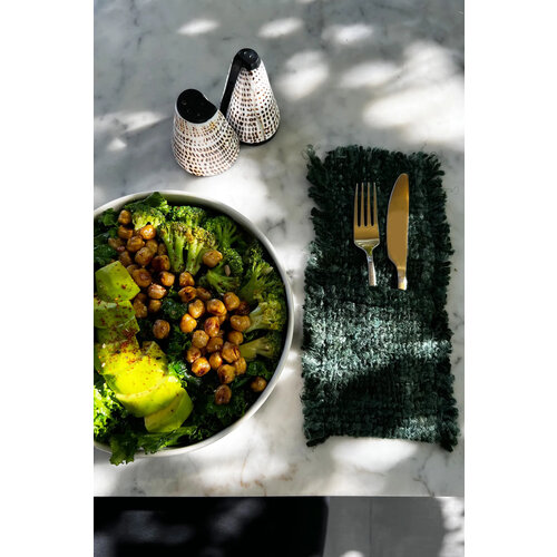 Bazar Bizar Het Oh My Gee Bestekzakje - Donkergroen - Set van 4