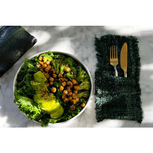 Bazar Bizar Het Oh My Gee Bestekzakje - Donkergroen - Set van 4