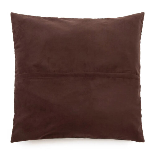 Bazar Bizar De Four Panel Leather Kussenhoes - Chocolade - 60x60