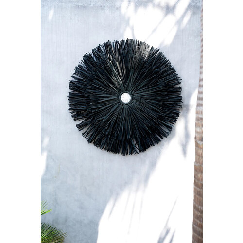 Bazar Bizar Muurhanger de Raffia Juju - Zwart