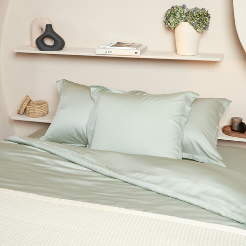 Coco & Cici TENCEL™ - Sateen Kussensloop Grijs Groen