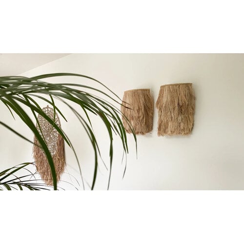 Bazar Bizar De Abaca Applique Muurlamp - Naturel