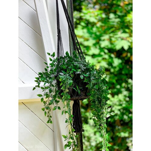 Bazar Bizar The Macrame Plantenhanger - Zwart - S