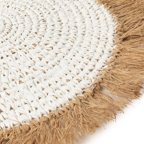 Bazar Bizar De Water Hyacinth Raffia Placemat - Wit Naturel Bazar Bizar De Water Hyacinth Raffia Placemat - Wit Naturel