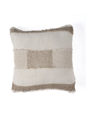 The Linen Threads Cushion Cover - White Natural