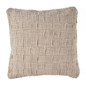 The Linen Damier Cushion Cover - Natural