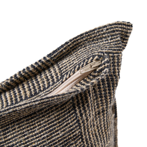 De Bloc Party Kussensloop - Zwart Naturel - 50x50 De Bloc Party Kussensloop - Zwart Naturel - 50x50