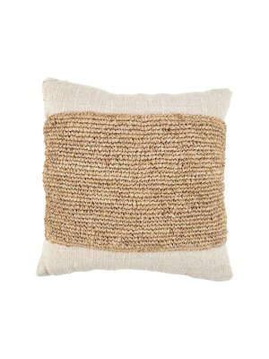Bazar Bizar Antwerp De Raffia Stamp Kussenhoes - Naturel