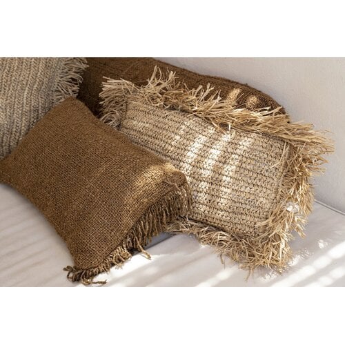Bazar Bizar Antwerp De Raffia Kussenhoes Rechthoekig - Naturel - 30x50