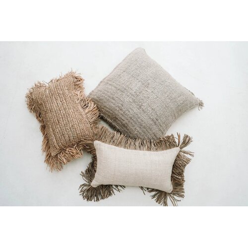 Bazar Bizar Antwerp De Raffia Kussenhoes Rechthoekig - Naturel - 30x50