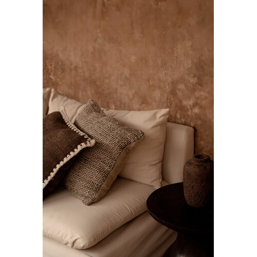 Bazar Bizar Antwerp De Linen Grain Kussensloop - Naturel Zwart