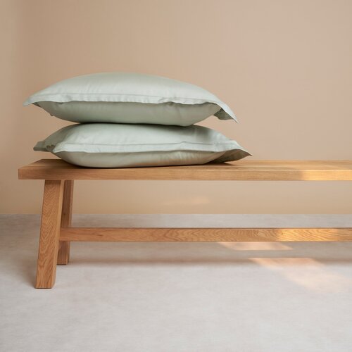 Coco & Cici TENCEL™ - Sateen Kussensloop Grijs Groen Coco & Cici TENCEL™ - Sateen Kussensloop Grijs Groen