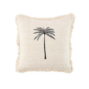 Bazar Bizar Antwerp The Gili Palm Cushion Cover - Natural Black