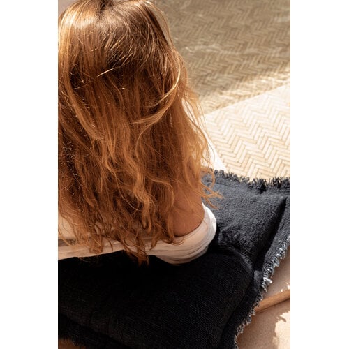 Bazar Bizar Antwerp De Azure Fringe Kussensloop - Indisch Blauw