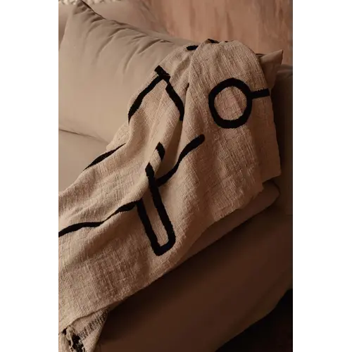 Bazar Bizar The Evil Eye Bedsprei - Natural Black