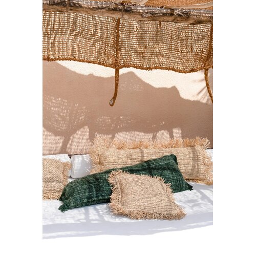 Bazar Bizar Het Raffia Kussen - Naturel - 35x100