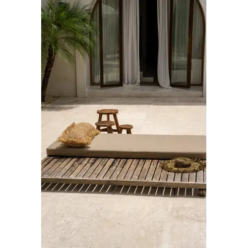 Bazar Bizar Het Raffia Kussen - Naturel - 35x100