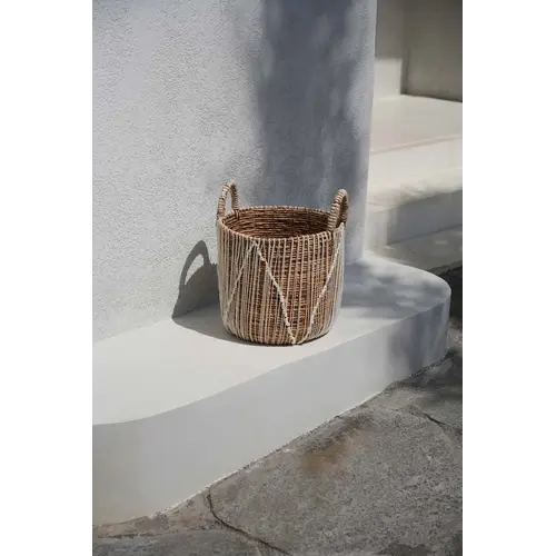Bazar Bizar De Straight Stitched Macrame Mand - Naturel Wit - L