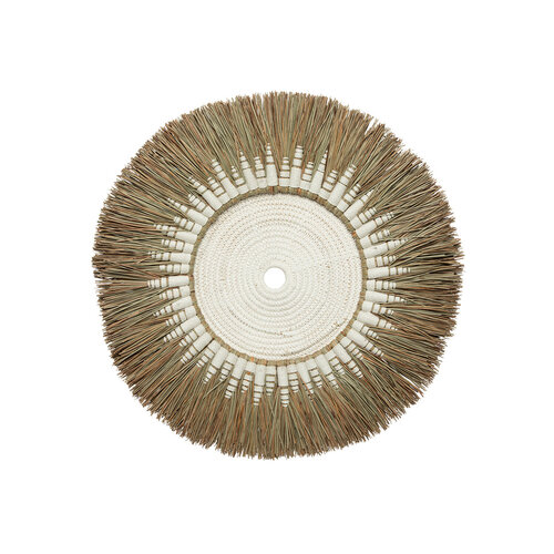 Bazar Bizar De Raffia Macramé Wanddecoratie - Wit Naturel