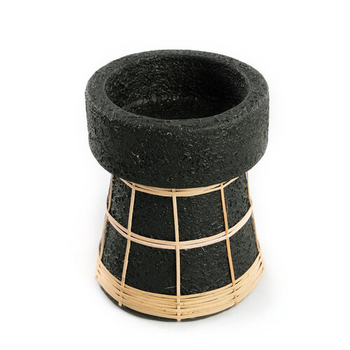 Bazar Bizar The serene candle holder - black natural - m Bazar Bizar The serene candle holder - black natural - m