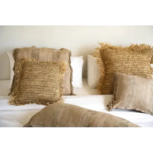 Bazar Bizar Kussen Raffia Cushion Square - Natural - M Bazar Bizar Kussen Raffia Cushion Square - Natural - M