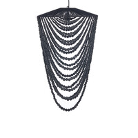 The Wooden Bead Chandelier - Black - L