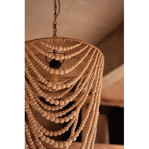 Bazar Bizar Antwerp The Wooden Bead Chandelier - Natural - L