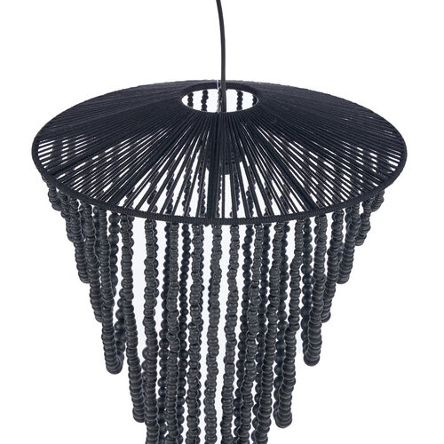 Bazar Bizar Antwerp The Wooden Bead Chandelier - Black - L Bazar Bizar Antwerp The Wooden Bead Chandelier - Black - L