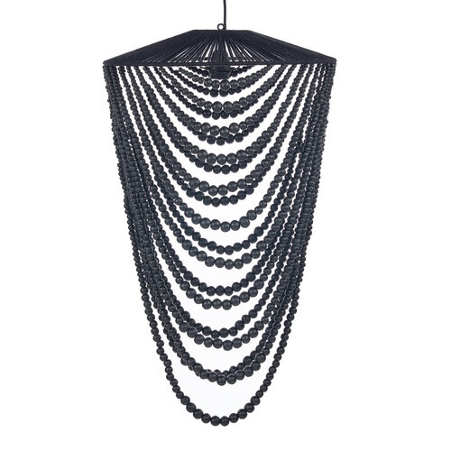 Bazar Bizar Antwerp The Wooden Bead Chandelier - Black - L Bazar Bizar Antwerp The Wooden Bead Chandelier - Black - L