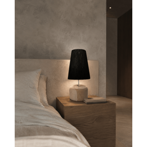 Bazar Bizar Antwerp De Raffia Teak Houten Tafellamp - Natuurlijk Zwart Bazar Bizar Antwerp De Raffia Teak Houten Tafellamp - Natuurlijk Zwart