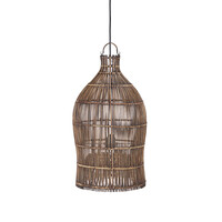 De Woven Bell Hanglamp - Donker Walnoot - S