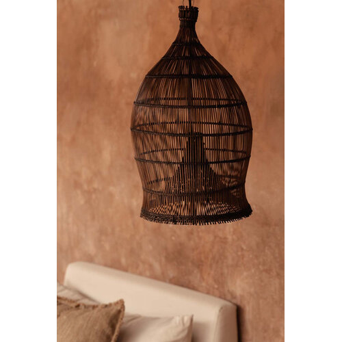 Bazar Bizar Antwerp De Woven Bell Hanglamp - Donker Walnoot - S Bazar Bizar Antwerp De Woven Bell Hanglamp - Donker Walnoot - S