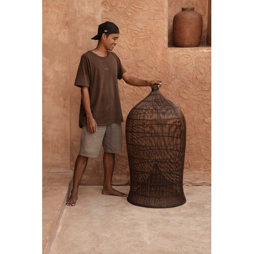 Bazar Bizar Antwerp De Woven Bell Hanglamp - Donker Walnoot - XL Bazar Bizar Antwerp De Woven Bell Hanglamp - Donker Walnoot - XL