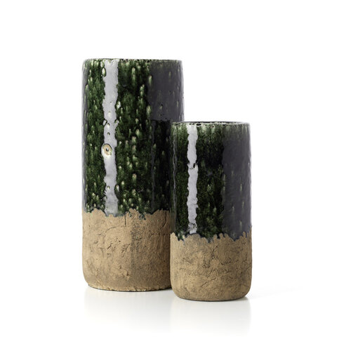 Bazar Bizar Antwerp De Moss Cilinder Vaas - Beton Groen - M Bazar Bizar Antwerp De Moss Cilinder Vaas - Beton Groen - M