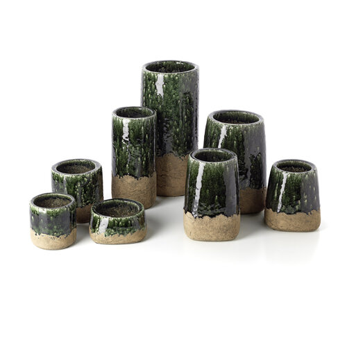 Bazar Bizar Antwerp De Moss Cilinder Vaas - Beton Groen - M Bazar Bizar Antwerp De Moss Cilinder Vaas - Beton Groen - M