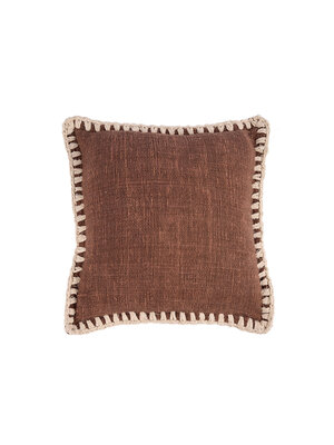 Bazar Bizar Antwerp The Espresso Edge Cushion Cover - Brown White Bazar Bizar Antwerp The Espresso Edge Cushion Cover - Brown White