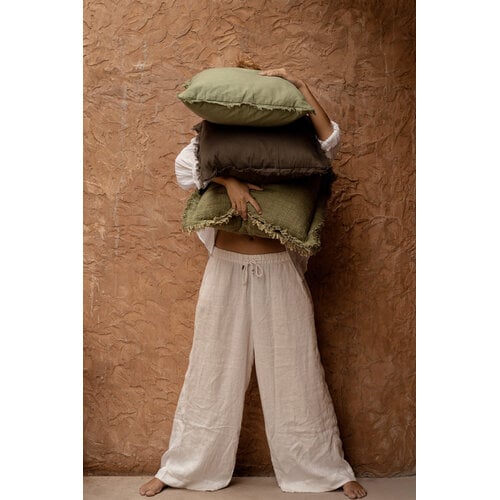 Bazar Bizar Antwerp De Jungle Fringe Kussenhoes - Groen